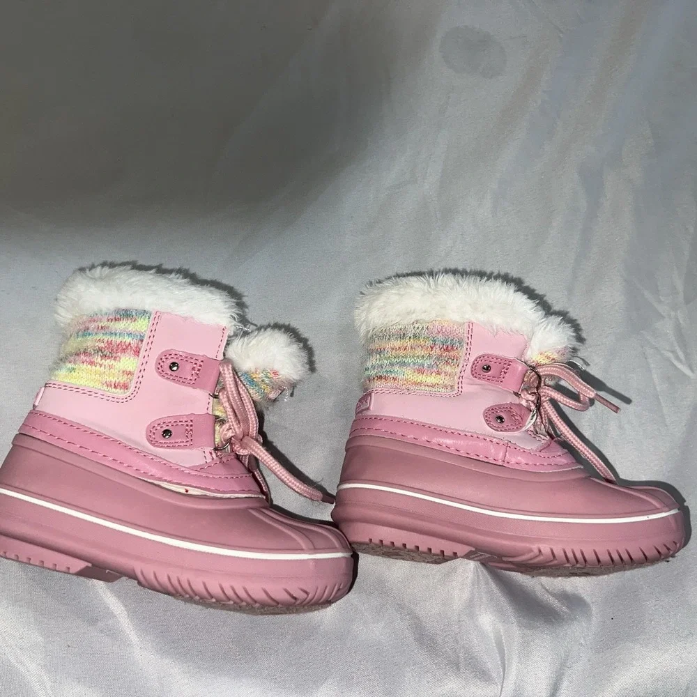 LONDON FOG Girls Bell Court Cold Weather Warm Lined Snow Boots Size 8‎ Rose